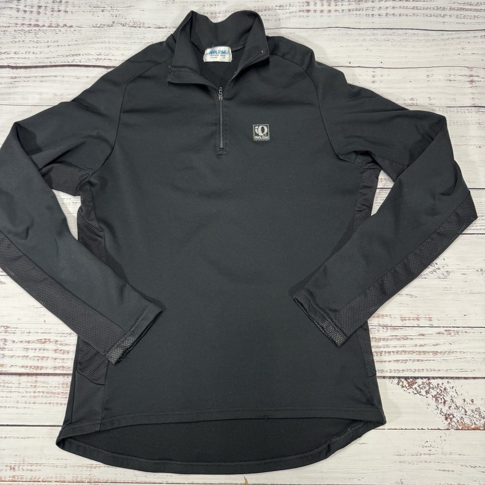 Pearl Izumi Women's 1/4 Zip Long Sleeve‎ Black Riding Pullover Hi Low Size Large